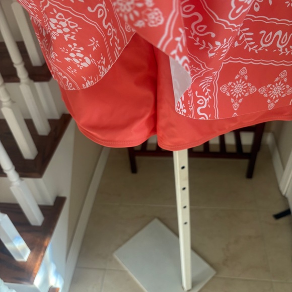 NWT Bloomchic Cute Coral Bandana Print Swimsuit Fluuter Top & Swim Shorts 18 20 - Picture 4 of 6